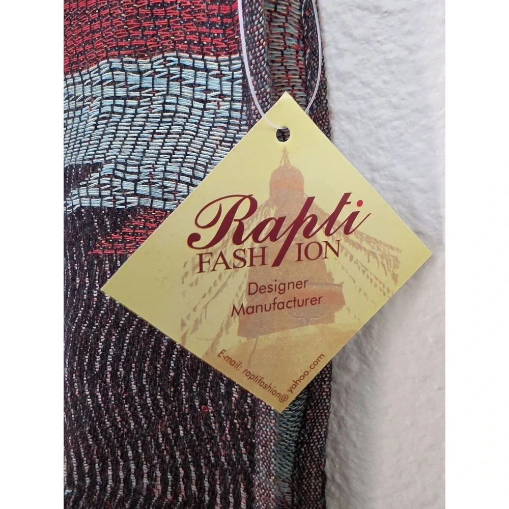 NWT Rapti Fashion Infinity Scarf Wool Silk Multicolor Geometric Boho Wrap Shawl